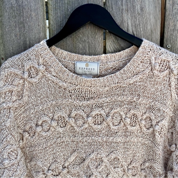 Vintage Express Sweater | Hong Kong Tag | Neutral Ribbed Knit | Size M - Picture 7 of 13